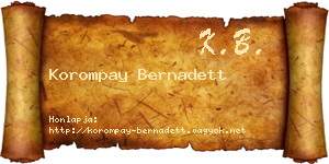 Korompay Bernadett névjegykártya