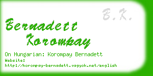 bernadett korompay business card